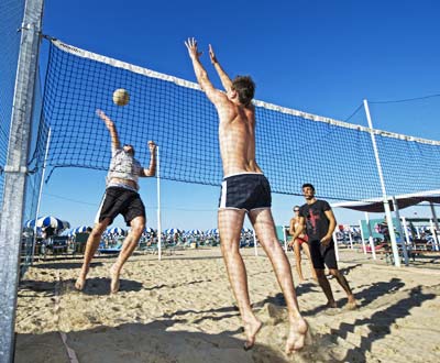 Beach volleyball match