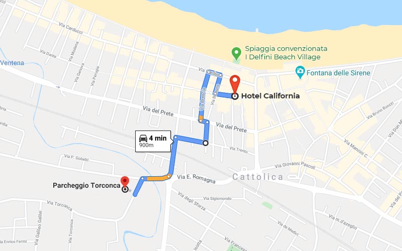 How to reach the torconca parking area