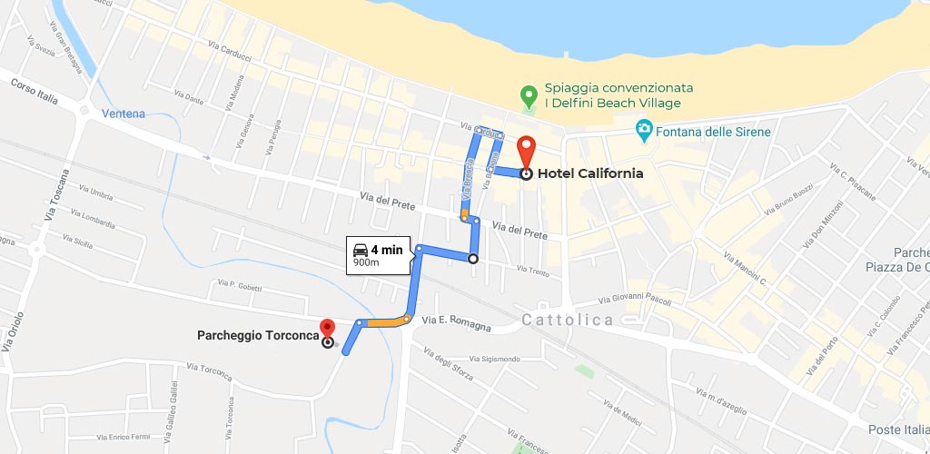 How to reach the torconca parking area